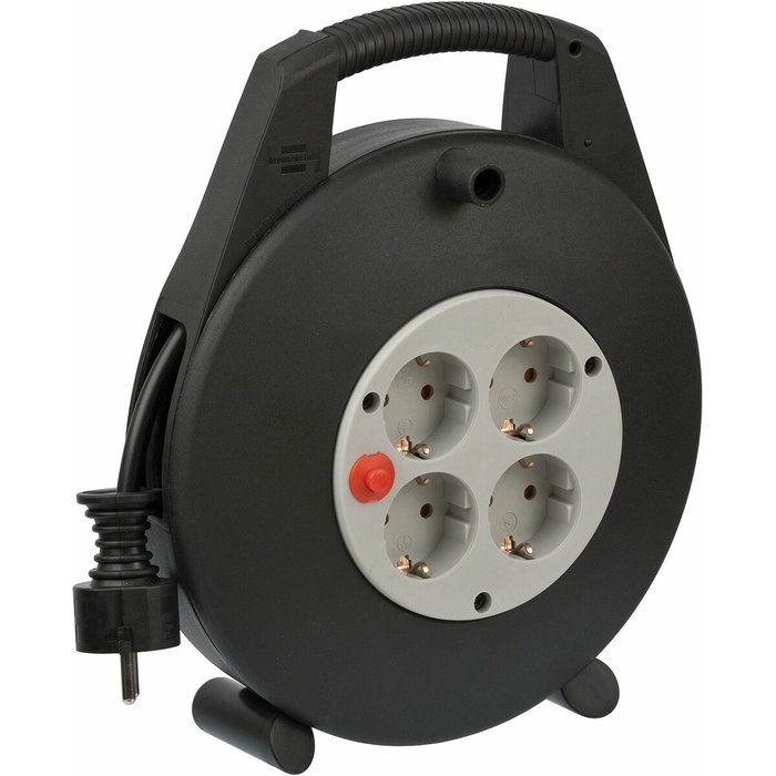Brennenstuhl Vario Line 4 Vías Tambor de Cable 5m Negro / Claro
