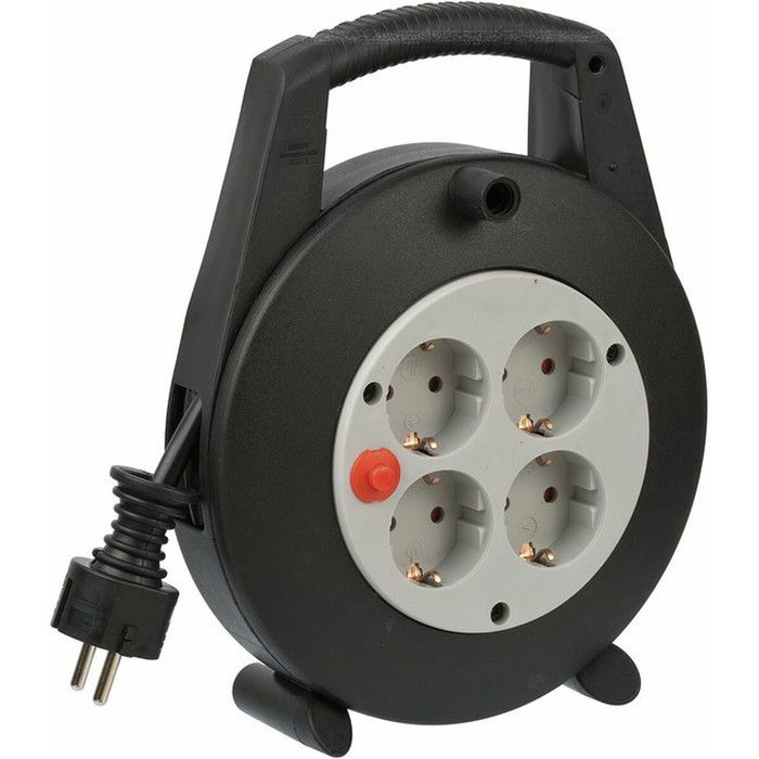 Brennenstuhl Vario Line 4 Vías Tambor de Cable 5m Negro / Claro