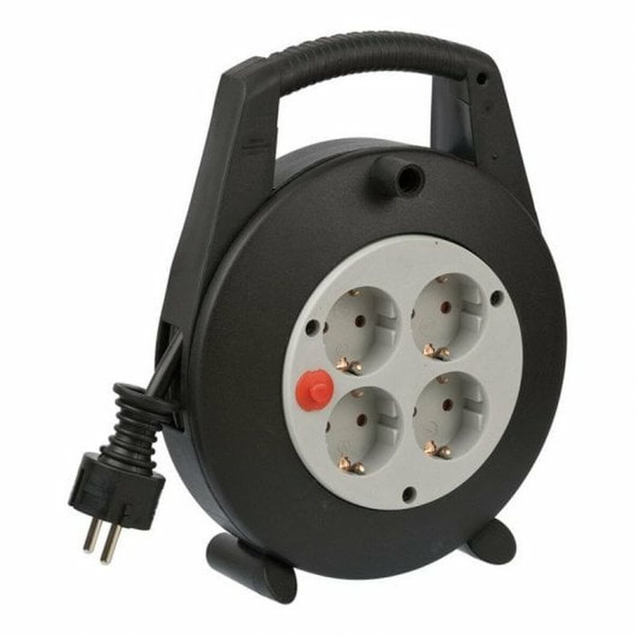 Brennenstuhl Vario Line 4 Vías Tambor de Cable 5m Negro / Claro