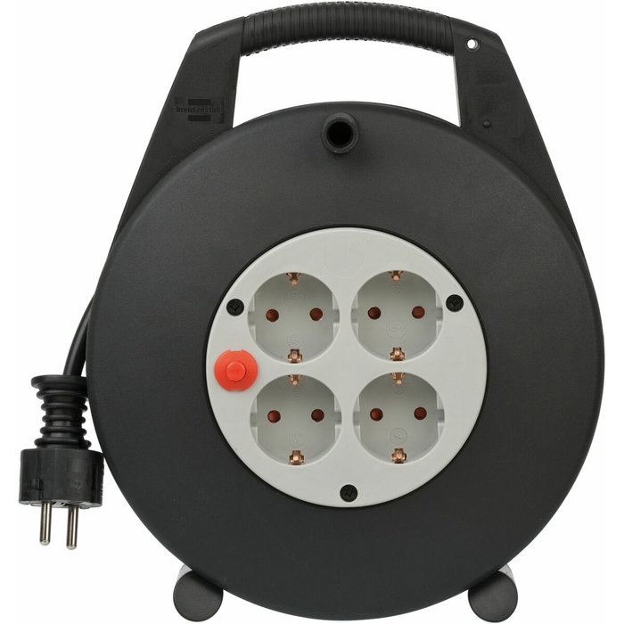 Brennenstuhl Vario Line 4 Vías Tambor de Cable 5m Negro / Claro