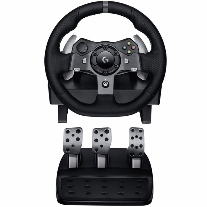 Logitech G920 Driving Force Volante Gaming con Force Feedback, 900° Rotación, Pedales (Acelerador, Freno, Embrague), Compatible con Xbox One y PC, Ref: 941-000123