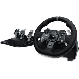 Logitech G920 Driving Force Volante Gaming con Force Feedback, 900° Rotación, Pedales (Acelerador, Freno, Embrague), Compatible con Xbox One y PC, Ref: 941-000123