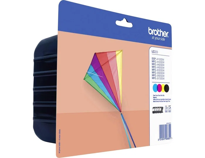 Brother LC223VALBP Pack de 4 Cartuchos de Tinta Original (Negro, Cian, Magenta, Amarillo)