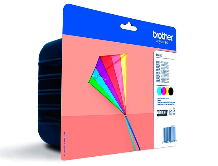 Brother LC223VALBP Pack de 4 Cartuchos de Tinta Original (Negro, Cian, Magenta, Amarillo)