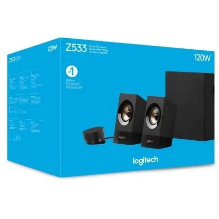 Logitech Z533 Altavoces PC 2.1 - Sistema de Altavoces con Subwoofer Frontal 120W (60W RMS), 3 Conexiones, Control de Graves y Volumen, para TV, Ordenador y Smartphone - 980-001054