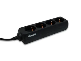 Equip 333281 Regleta/Adaptador de Cable 4 Tomas AC, 1.1 m, Tipo F (C14 IEC320 a Shuko), 2200 W, 100-240 V, Negro