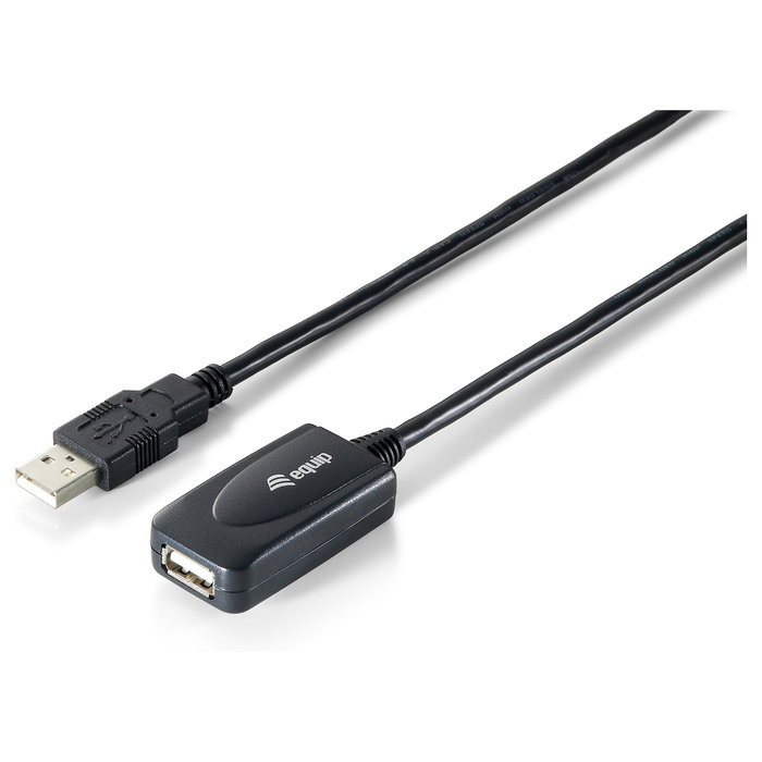 Equip Cable Extensor USB 2.0 Activo 15m Macho a Hembra Negro