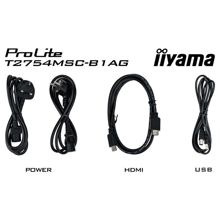 iiyama ProLite T2754MSC-B1AG 68,6cm/27'' 1920x1080 FHD IPS Touch 4ms 60Hz HDMI VGA USB VESA Speaker Negro