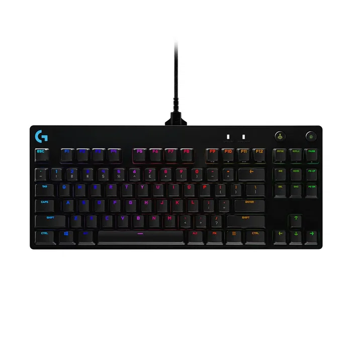 Logitech G Pro 920-010593 Teclado Gaming Mecánico Tenkeyless (TKL) USB Negro con Retroiluminación RGB, Interruptores GX Blue Clicky y Diseño QWERTY Español