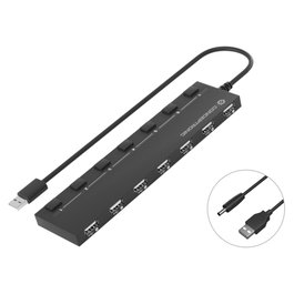 Conceptronic HUBBIES08B Hub USB 2.0 de 7 Puertos Negro