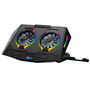 Conceptronic THYIA02B Soporte Refrigeración Portátil Gaming con Ventiladores RGB y LCD, Ajustable Ergonómico para Laptops hasta 17"