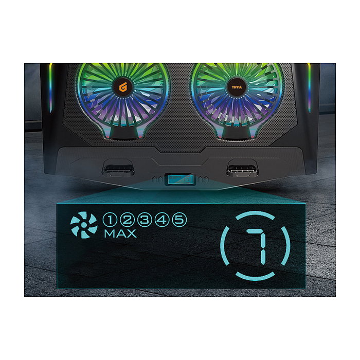 Conceptronic THYIA02B ERGO Cooling Pad con RGB y 2 ventiladores Conceptronic THYIA02B ERGO Cooling Pad con RGB y 2 ventiladores