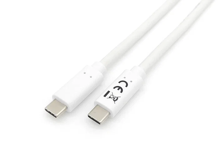 Equip Cable USB-C a USB-C Macho 3.2 Gen 1 (5 Gbps) 2 Metros para Carga Rápida PD 60W y Datos, Color Blanco, 128362