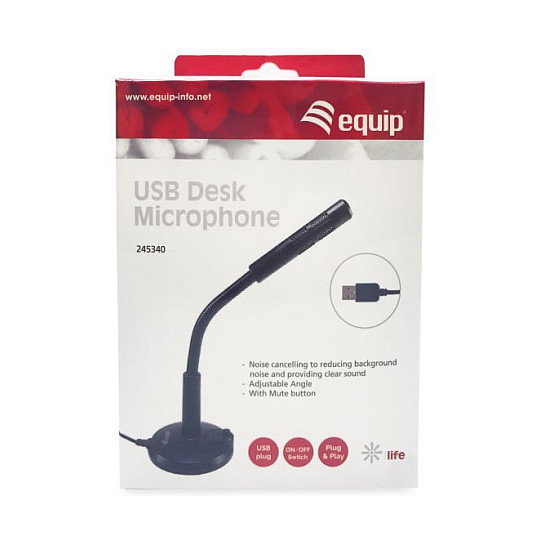Equip Micrófono de Sobremesa Life Omnidireccional USB con Brazo Flexible Equip Micrófono de Sobremesa Life Omnidireccional USB con Brazo Flexible
