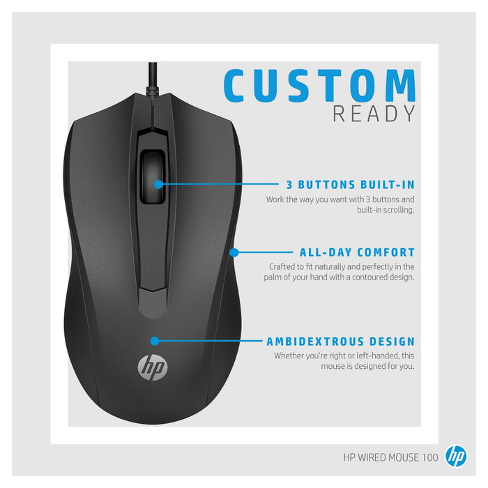 HP Wired Mouse 100 Negro HP Wired Mouse 100 Negro