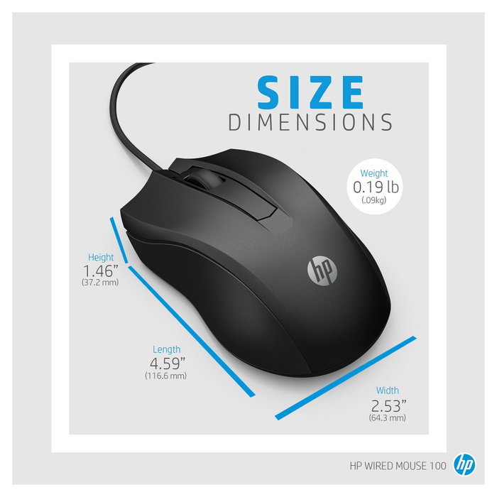 HP Wired Mouse 100 Negro HP Wired Mouse 100 Negro
