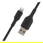 Belkin CAA002BT0MBK Cable de Carga y Sincronización Lightning a USB A, MFi, 15 cm, Negro
