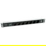 EQUIP 333315 Regleta de Enchufes 1U Horizontal 7 Tomas Schuko 1.8m Cable Negro Plata