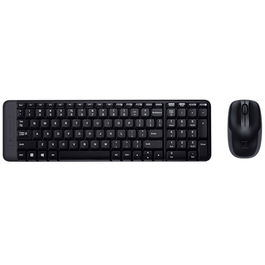 Logitech MK220 Combo Teclado y Ratón Inalámbrico 2.4 GHz, Conexión USB Plug & Play, Alcance 10 m, 24 Meses Batería Teclado, Compacto, Silencioso, para Windows 7/8/10