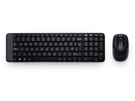 Logitech MK220 P/N:920-003158 - Combo Teclado y Ratón Inalámbrico USB, Idioma Portugués, Color Negro