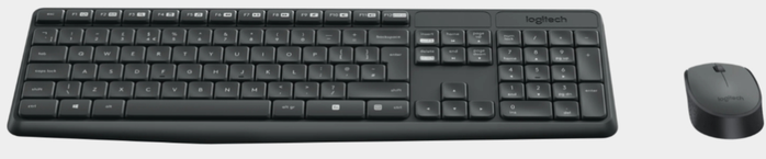 Logitech MK235 Kit de teclado y ratón inalámbrico, Gris, Portugués