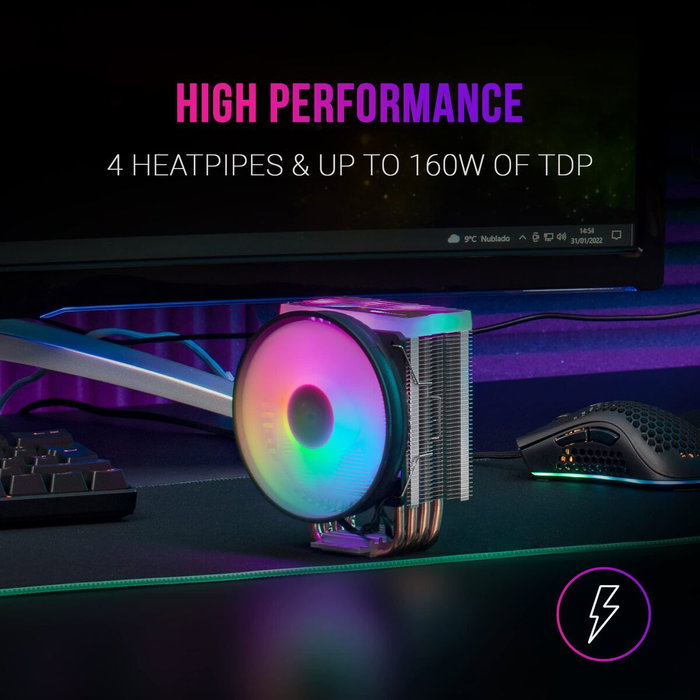 Mars Gaming MCPU44 Ventilador Disipador 11cm Dual ARGB Negro Mars Gaming MCPU44 Ventilador Disipador 11cm Dual ARGB Negro