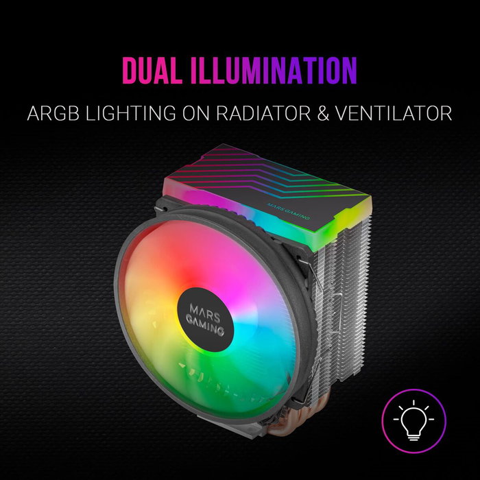 Mars Gaming MCPU44 Ventilador Disipador 11cm Dual ARGB Negro Mars Gaming MCPU44 Ventilador Disipador 11cm Dual ARGB Negro
