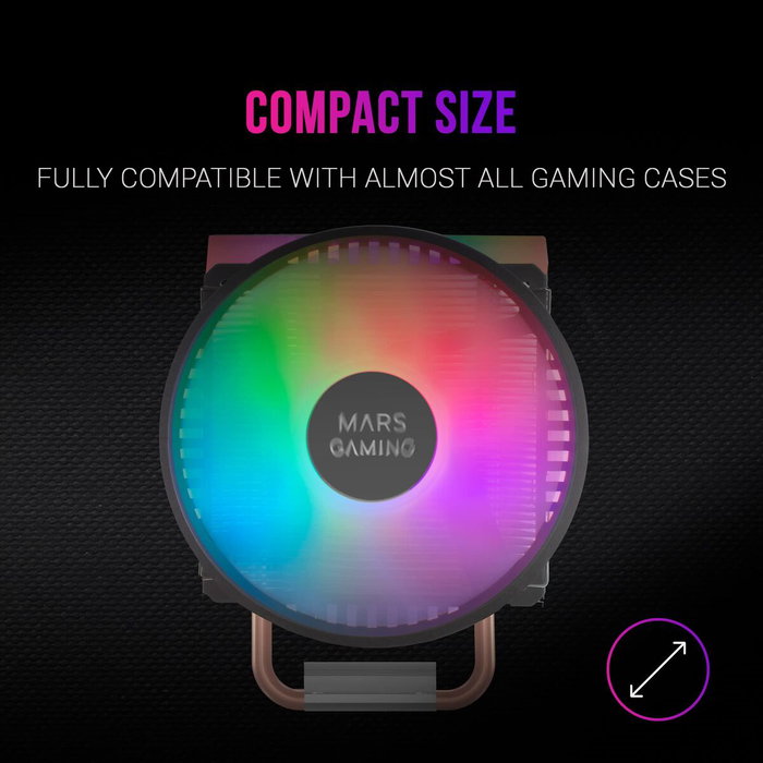 Mars Gaming MCPU44 Ventilador Disipador 11cm Dual ARGB Negro Mars Gaming MCPU44 Ventilador Disipador 11cm Dual ARGB Negro