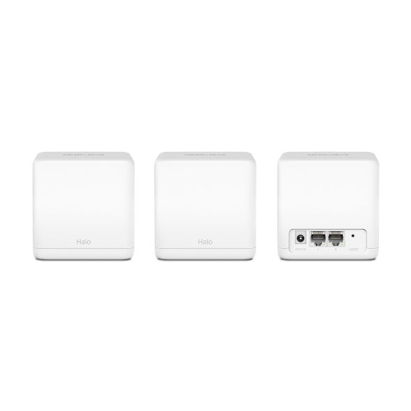 Mercusys Router WiFi Mesh Halo H30G AC1300 - Pack de 3 Unidades, Cobertura hasta 320 m², 1300 Mbps, Doble Banda, Puertos Gigabit