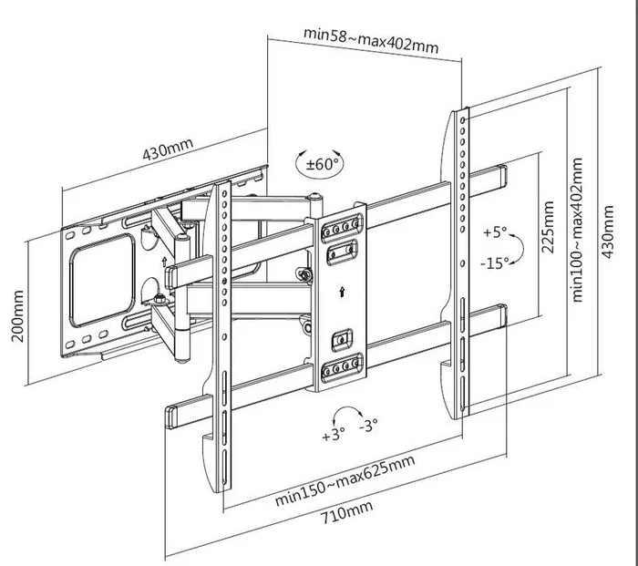 Equip Soporte de pared 650335 para TV de 37-80 pulgadas