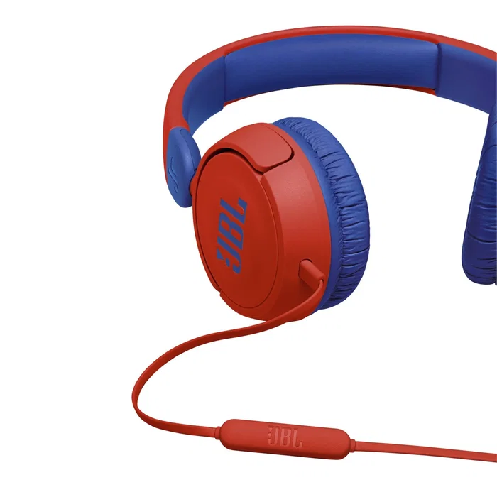 JBL JR310 Auriculares de Diadema Alámbricos Circumaurales con Micrófono Integrado para Música - Color Rojo