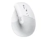 Logitech Lift Vertical Wireless Mouse White Bluetooth RF Ergonomic Right-Handed Office