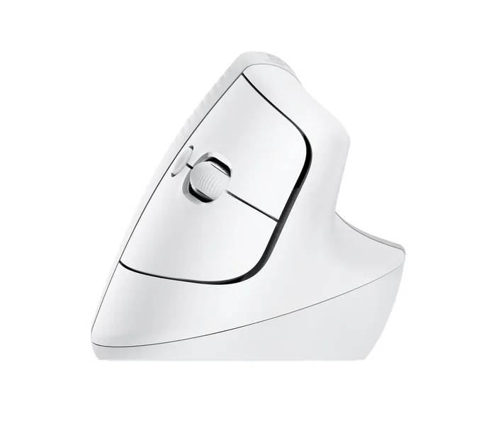 Logitech Lift Vertical Wireless Mouse White Bluetooth RF Ergonomic Right-Handed Office
