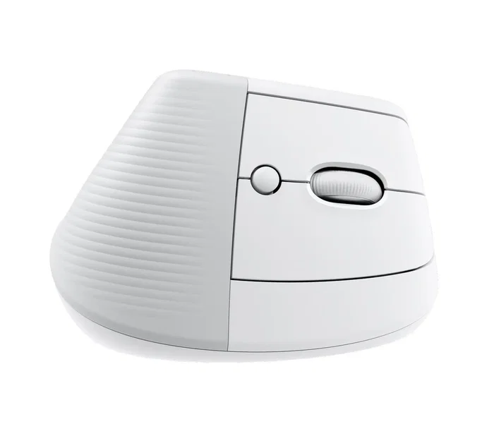 Logitech Lift Vertical Wireless Mouse White Bluetooth RF Ergonomic Right-Handed Office