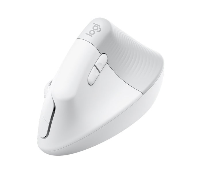 Logitech Lift Vertical Wireless Mouse White Bluetooth RF Ergonomic Right-Handed Office