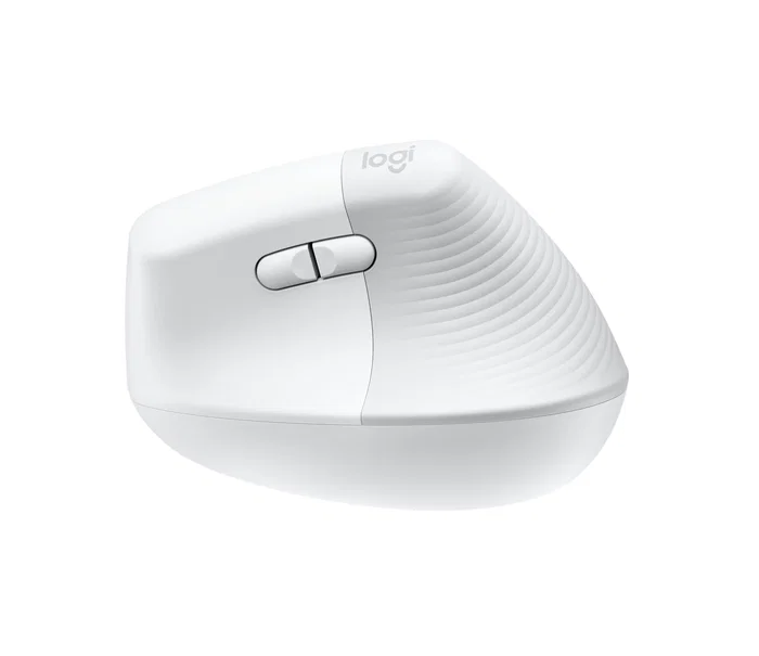 Logitech 910-006475 Ratón Vertical Ergonómico Lift para Mano Derecha, Inalámbrico RF + Bluetooth, Óptico 4000 DPI, 4 Botones Programables, Clics Silenciosos, Blanco