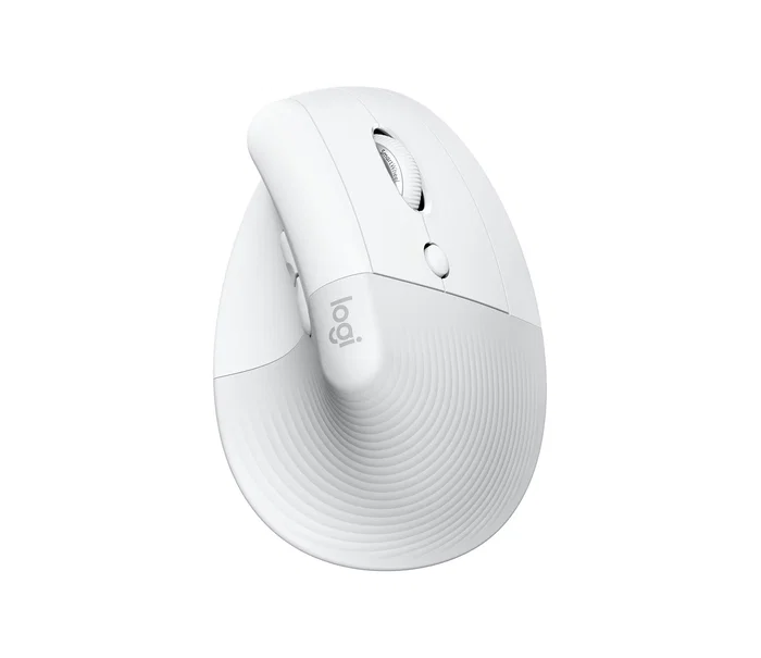 Logitech 910-006475 Ratón Vertical Ergonómico Lift para Mano Derecha, Inalámbrico RF + Bluetooth, Óptico 4000 DPI, 4 Botones Programables, Clics Silenciosos, Blanco
