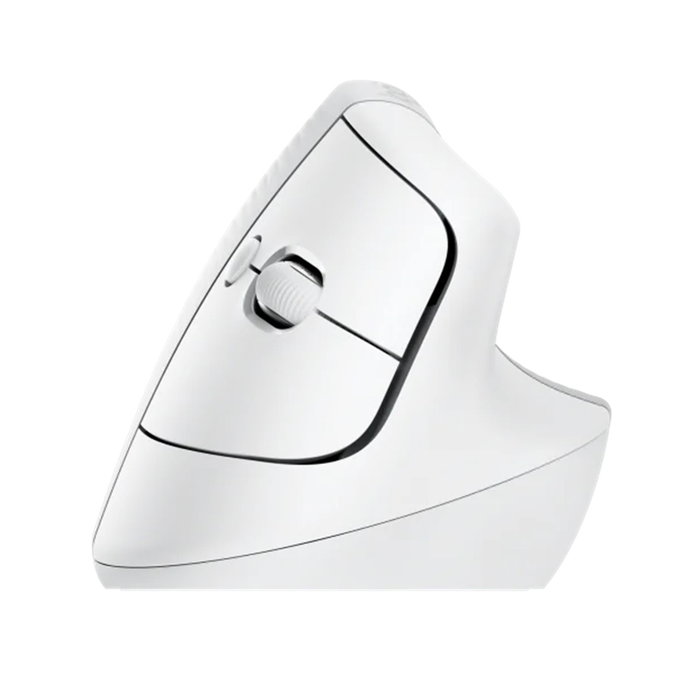 Logitech 910-006475 Ratón Vertical Ergonómico Lift para Mano Derecha, Inalámbrico RF + Bluetooth, Óptico 4000 DPI, 4 Botones Programables, Clics Silenciosos, Blanco
