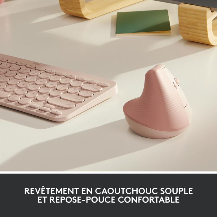 Logitech Lift Ratón Ergonómico Vertical Inalámbrico Rosa