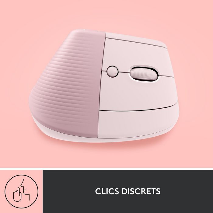 Logitech Lift Ratón Ergonómico Vertical Inalámbrico Rosa