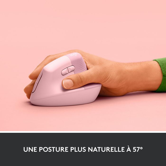 Logitech Lift Ratón Ergonómico Vertical Inalámbrico Rosa