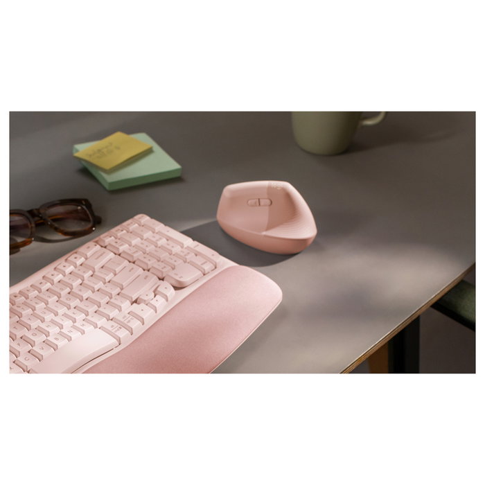 Logitech Lift Ratón Ergonómico Vertical Inalámbrico Rosa