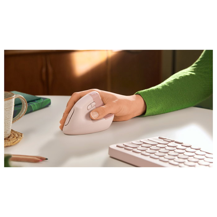Logitech Lift Ratón Ergonómico Vertical Inalámbrico Rosa