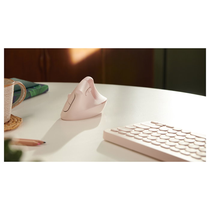 Logitech Lift Ratón Ergonómico Vertical Inalámbrico Rosa