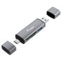 Equip Lector de Tarjetas Externo USB 3.2 Gen 1 con Conexión Dual USB-A y USB-C OTG Gris