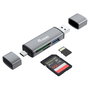 Equip Lector de Tarjetas Externo USB 3.2 Gen 1 con Conexión Dual USB-A y USB-C OTG Gris