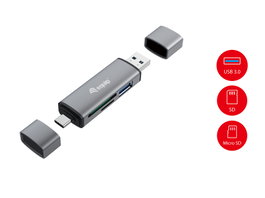 EQUIP LECTOR DE TARJETAS EXTERNO USB 3.0 DOBLE CONEXION USB & USB-C OTG