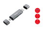 Equip Lector de Tarjetas Externo USB 3.2 Gen 1 con Conexión Dual USB-A y USB-C OTG Gris