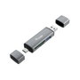 Equip Lector de Tarjetas Externo USB 3.2 Gen 1 con Conexión Dual USB-A y USB-C OTG Gris