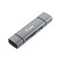 Equip Lector de Tarjetas Externo USB 3.2 Gen 1 con Conexión Dual USB-A y USB-C OTG Gris